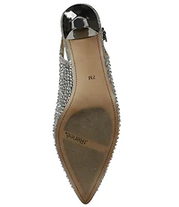 J. Renee Ferryanne Rhinestone Glitter Fabric Slingback Pumps