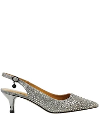 J. Renee Ferryanne Rhinestone Glitter Fabric Slingback Pumps