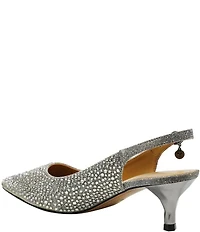J. Renee Ferryanne Rhinestone Glitter Fabric Slingback Pumps