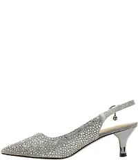 J. Renee Ferryanne Rhinestone Glitter Fabric Slingback Pumps