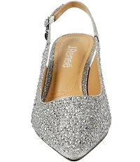 J. Renee Ferryanne Rhinestone Glitter Fabric Slingback Pumps