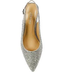 J. Renee Ferryanne Rhinestone Glitter Fabric Slingback Pumps