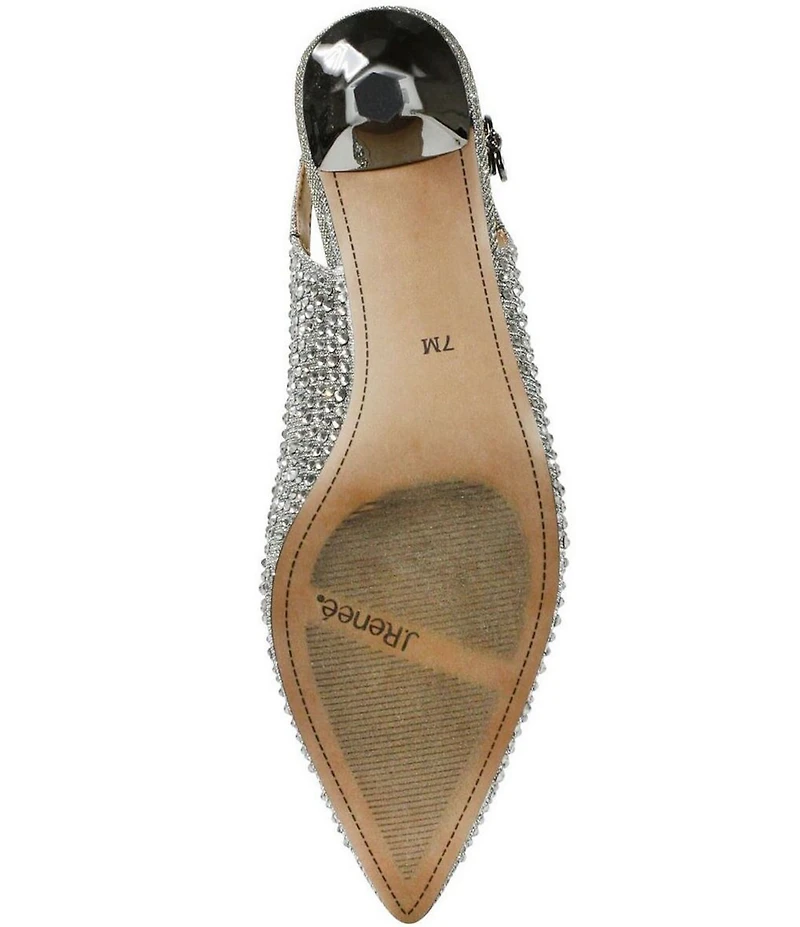 J. Renee Ferryanne Rhinestone Glitter Fabric Slingback Pumps