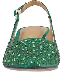 J. Renee Ferryanne Rhinestone Satin Slingback Pumps