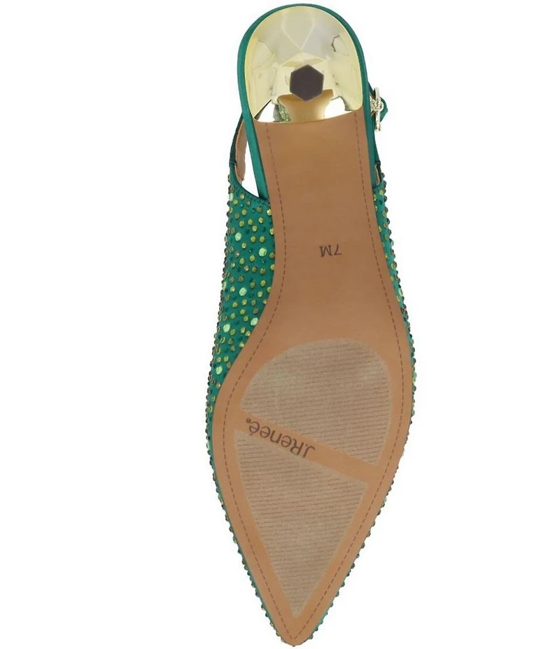 J. Renee Ferryanne Rhinestone Satin Slingback Pumps