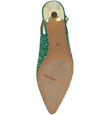J. Renee Ferryanne Rhinestone Satin Slingback Pumps