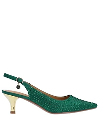 J. Renee Ferryanne Rhinestone Satin Slingback Pumps