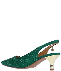 J. Renee Ferryanne Rhinestone Satin Slingback Pumps