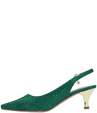 J. Renee Ferryanne Rhinestone Satin Slingback Pumps