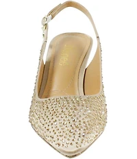 J. Renee Ferryanne Rhinestone Satin Slingback Pumps