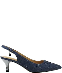 J. Renee Ferryanne Rhinestone Satin Slingback Pumps