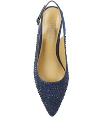 J. Renee Ferryanne Rhinestone Satin Slingback Pumps