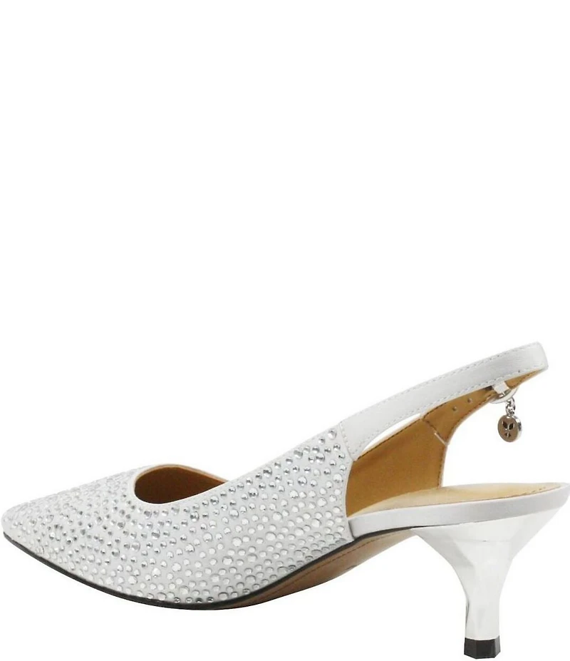 J. Renee Ferryanne Rhinestone Satin Slingback Pumps