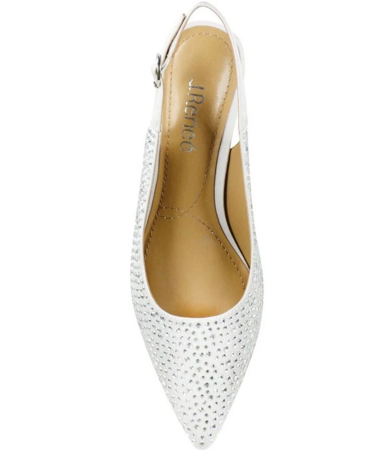 J. Renee Ferryanne Rhinestone Satin Slingback Pumps