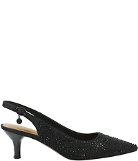 J. Renee Ferryanne Rhinestone Satin Slingback Pumps
