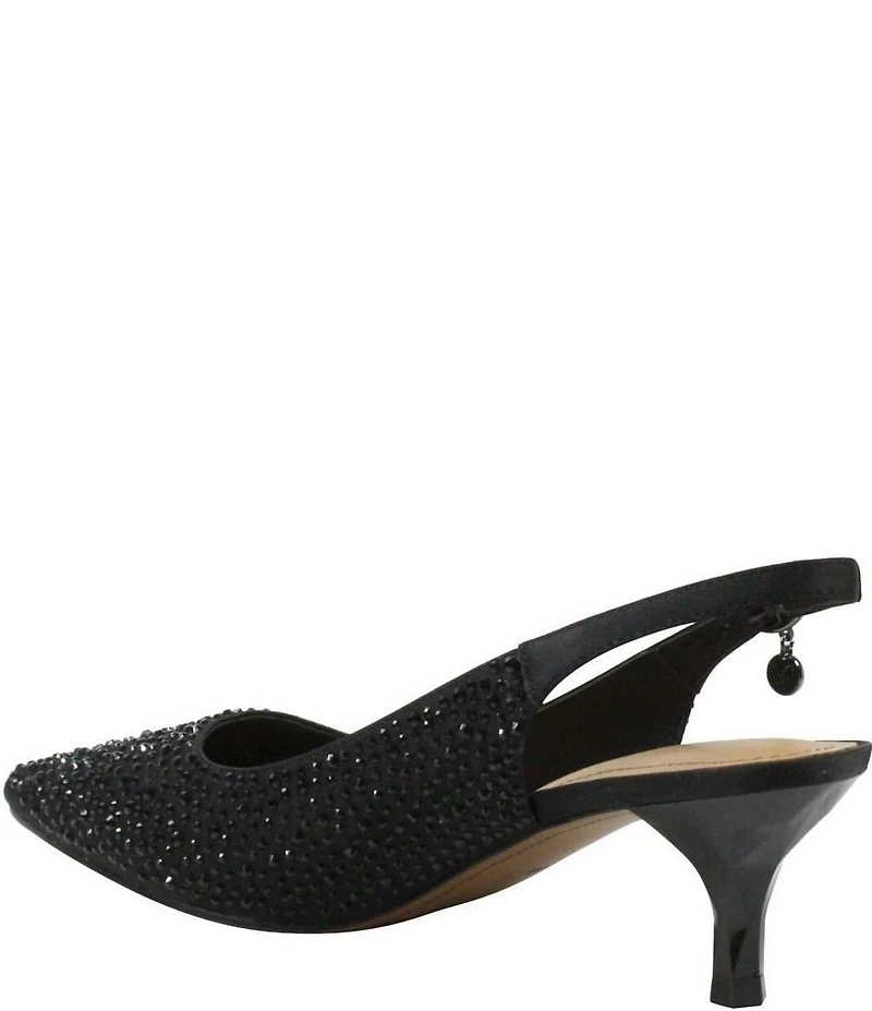 J. Renee Ferryanne Rhinestone Satin Slingback Pumps
