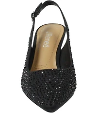 J. Renee Ferryanne Rhinestone Satin Slingback Pumps