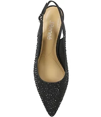 J. Renee Ferryanne Rhinestone Satin Slingback Pumps