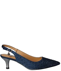 J. Renee Ferryanne Rhinestone Satin Slingback Pumps