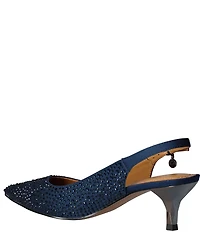 J. Renee Ferryanne Rhinestone Satin Slingback Pumps