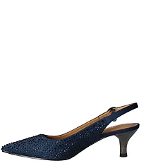 J. Renee Ferryanne Rhinestone Satin Slingback Pumps
