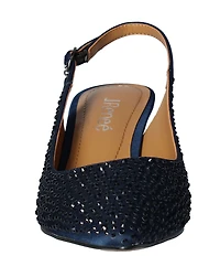 J. Renee Ferryanne Rhinestone Satin Slingback Pumps