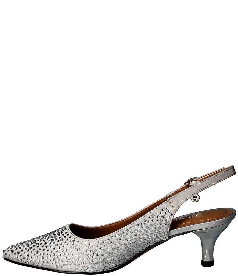 J. Renee Ferryanne Rhinestone Satin Slingback Pumps