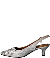 J. Renee Ferryanne Rhinestone Satin Slingback Pumps