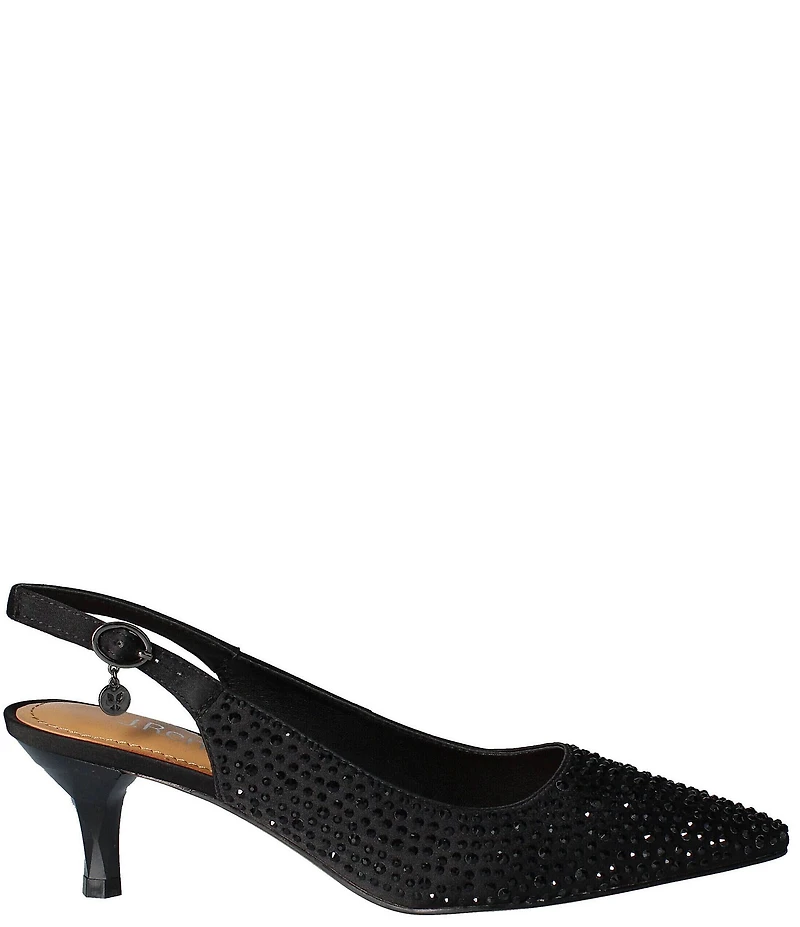 J. Renee Ferryanne Rhinestone Satin Slingback Pumps