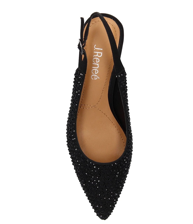 J. Renee Ferryanne Rhinestone Satin Slingback Pumps
