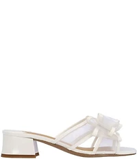 J. Renee Finola Mesh Bow Block Heel Slide Sandals