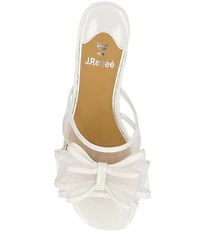 J. Renee Finola Mesh Bow Block Heel Slide Sandals