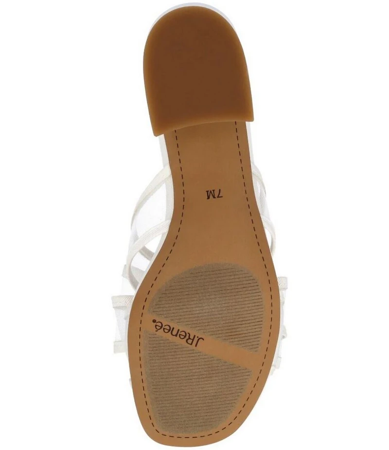 J. Renee Finola Mesh Bow Block Heel Slide Sandals