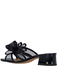 J. Renee Finola Mesh Bow Block Heel Slide Sandals