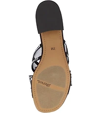 J. Renee Finola Mesh Rhinestone Bow Block Heel Slide Sandals