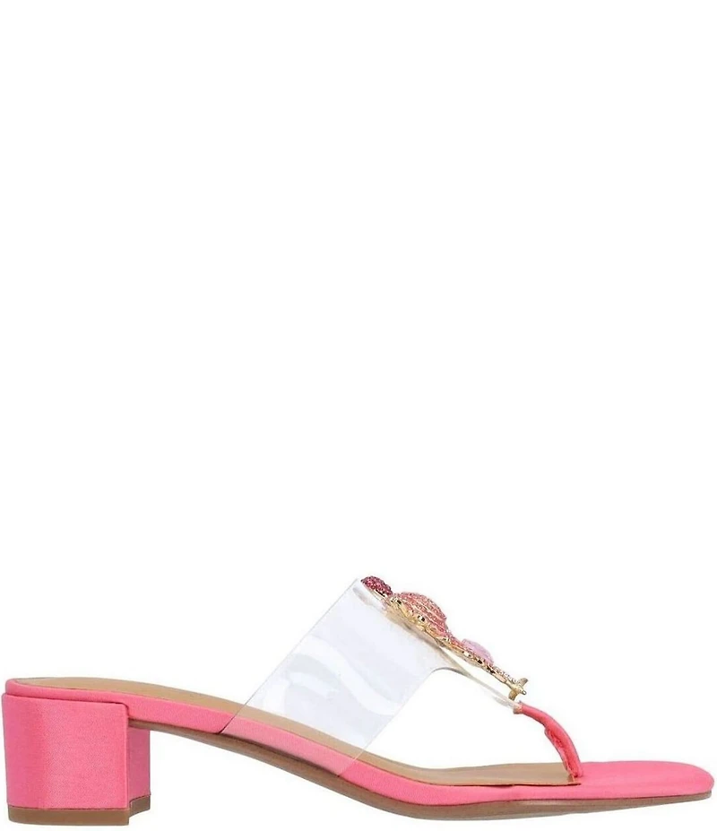 J. Renee Vinyl Flamingo Ornament Thong Sandals