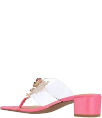 J. Renee Vinyl Flamingo Ornament Thong Sandals