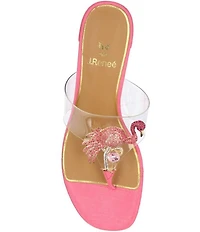 J. Renee Vinyl Flamingo Ornament Thong Sandals