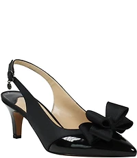 J. Renee Gabino Patent Bow Slingback Pumps