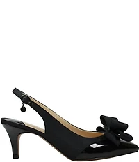 J. Renee Gabino Patent Bow Slingback Pumps