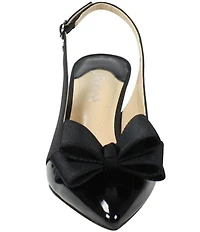 J. Renee Gabino Patent Bow Slingback Pumps