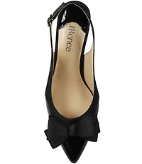 J. Renee Gabino Patent Bow Slingback Pumps