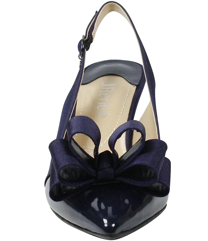 J. Renee Gabino Patent Bow Slingback Pumps