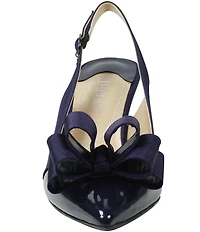 J. Renee Gabino Patent Bow Slingback Pumps