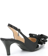 J. Renee Gabino Patent Bow Slingback Pumps