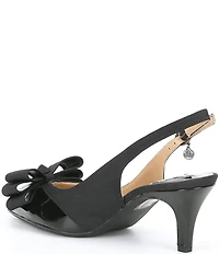 J. Renee Gabino Patent Bow Slingback Pumps