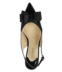 J. Renee Gabino Patent Bow Slingback Pumps