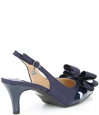 J. Renee Gabino Patent Bow Slingback Pumps