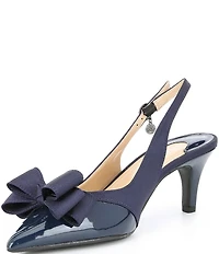 J. Renee Gabino Patent Bow Slingback Pumps