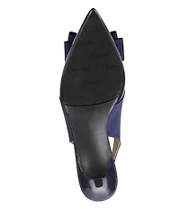 J. Renee Gabino Patent Bow Slingback Pumps